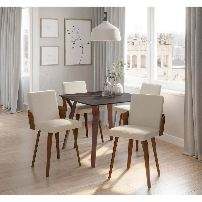 Carson Carrington Sala Dining Table with Textured Marble Table Top