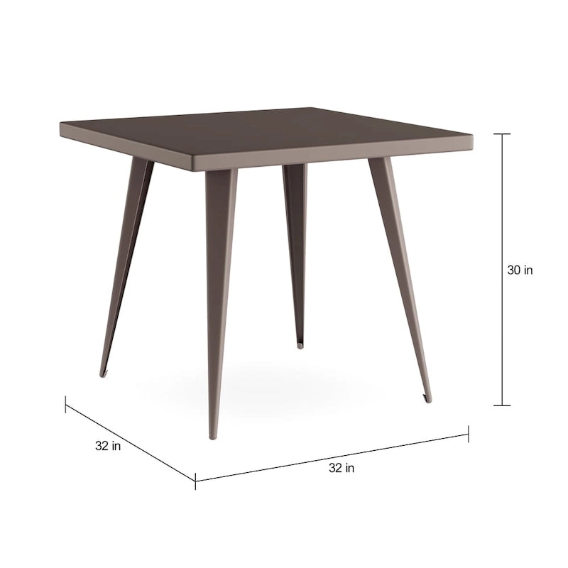 Carbon Loft Swan Industrial Square Metal Dining Table - N/A