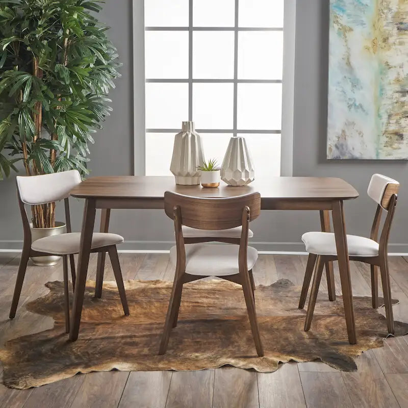 Alma Mid-Century 5-piece Wood Rectangle Dining Set by Christopher Knight Home