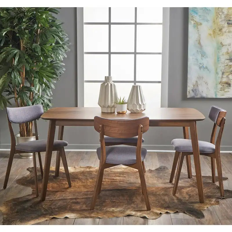 Alma Mid-Century 5-piece Wood Rectangle Dining Set by Christopher Knight Home