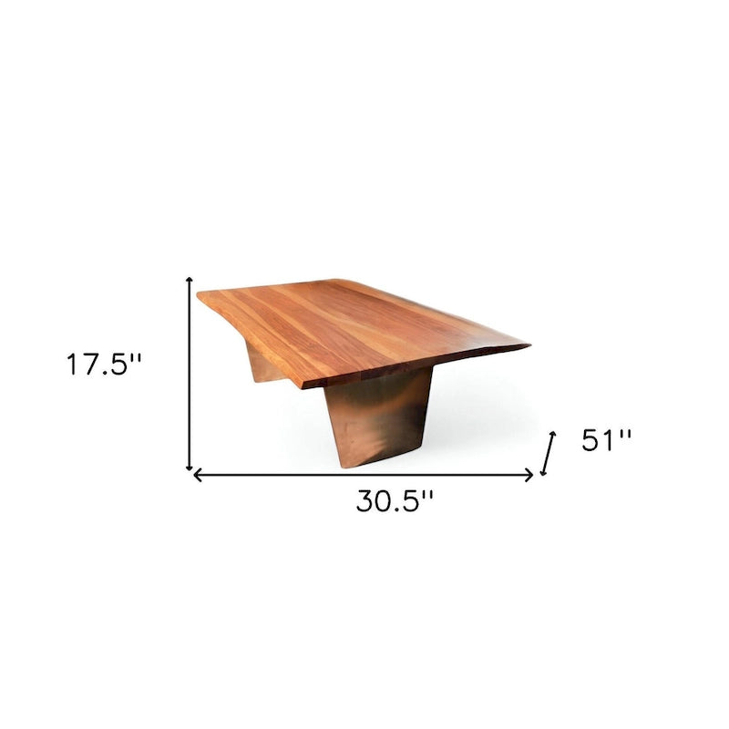 31 Rustic Brown Mango Wood Live Edge Coffee Table