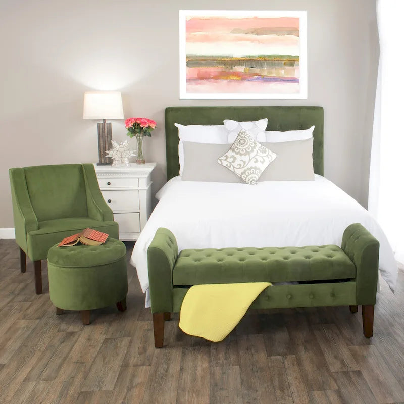 Porch & Den Lyric Velvet Swoop Arm Accent Chair