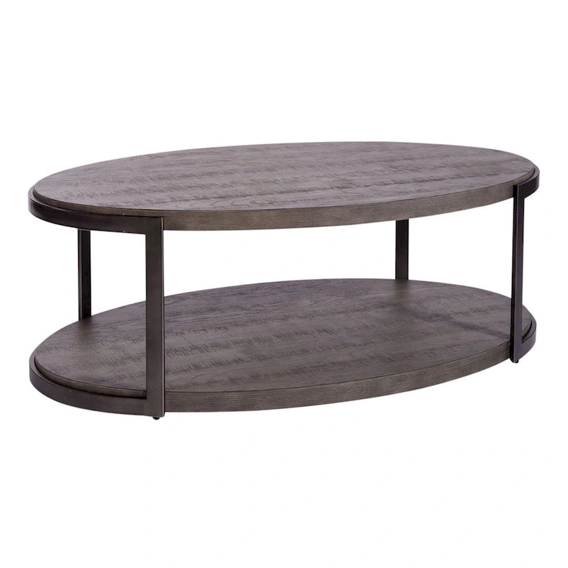 Modern View Gauntlet Gray Oval Cocktail Table
