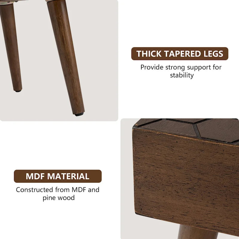 COSIEST Rustic Solid Wood Square Coffee Table for Living Room - 24W x 24L x 15.3H