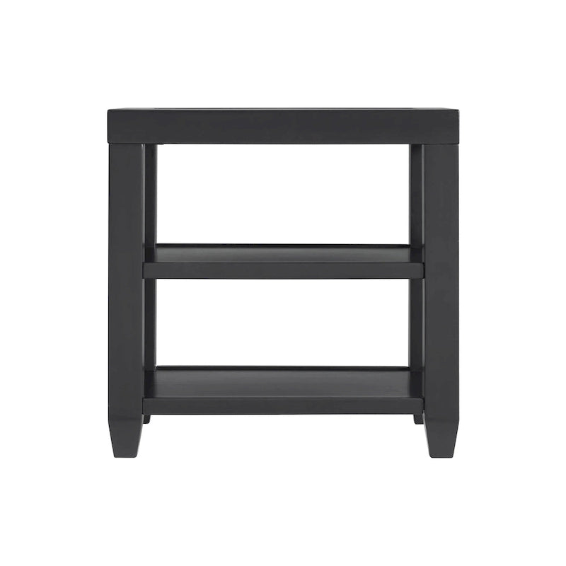 Cordero Wood and Glass Top 16-Inch Wide Chairside End Table with Shelf Storage