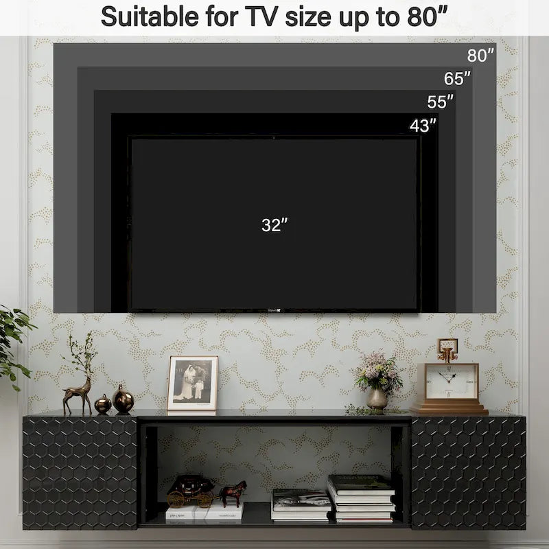 67 Wall Mount Floating TV Stand up to 80 in
