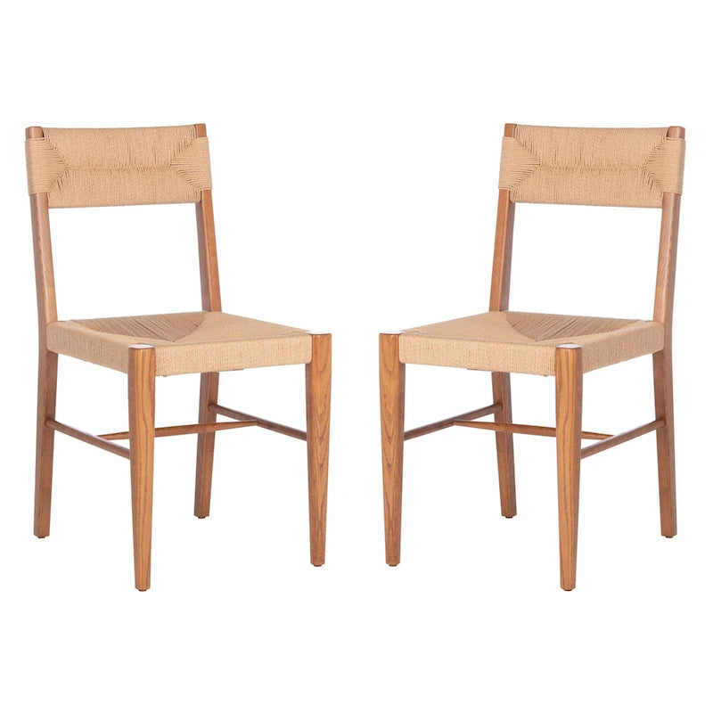 SAFAVIEH Couture Shazia Rattan Dining Chair (Set of 2) - 16.3 W x 21.3 L x 34 H - 16Wx21Dx34H