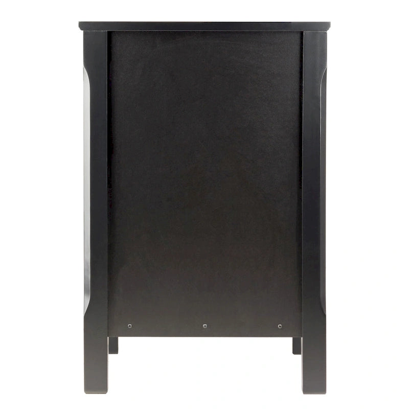 Black Wooden Nightstand Accent Table with 3 Spacious Storage Drawers - 15.75L x 15.75W x 23.63H