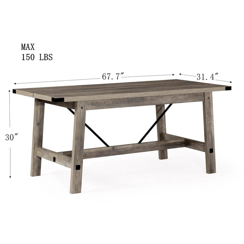 WAMPAT Rustic Modern Kitchen Dining Room Table for 6 People