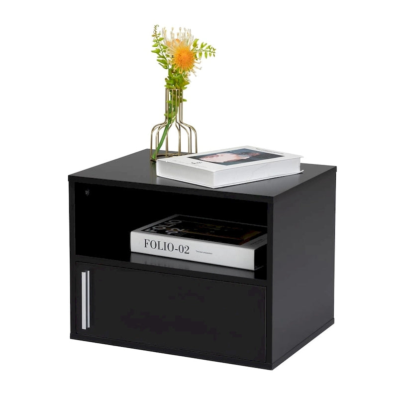 Wall-Mounted Wood Nightstand with Swing Door (Set of 2)