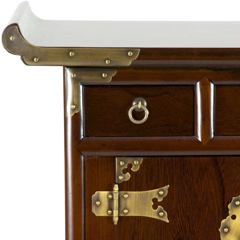 Handmade Korean Antique Style 3 Drawer End Table Cabinet (Korea)