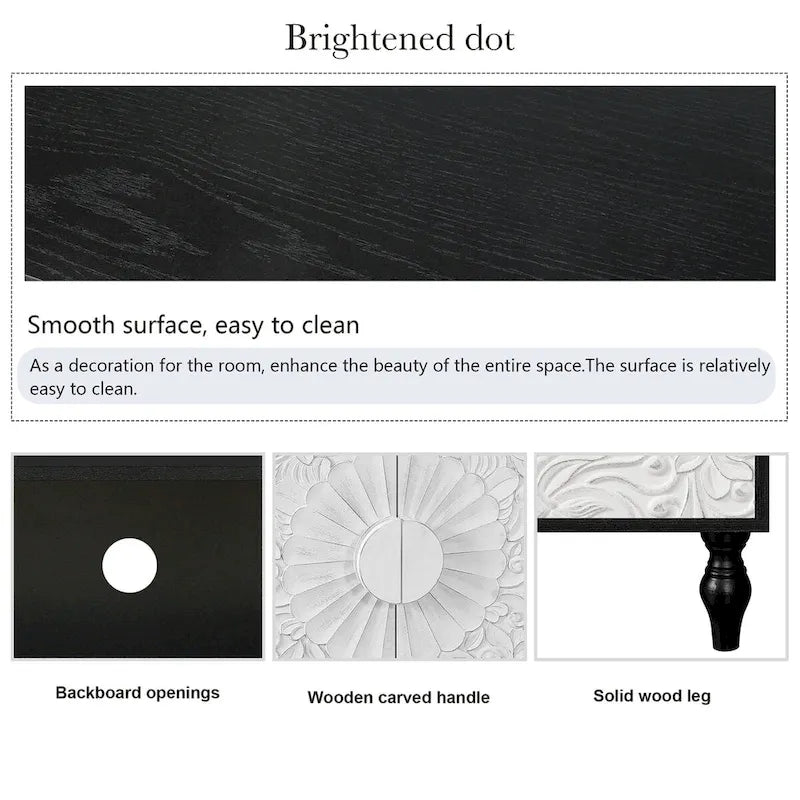 Vintage White Large Faceted Carved cabinet