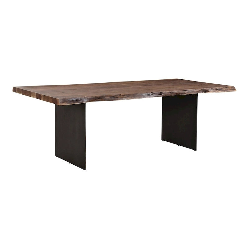 Aurelle Home Modern Live Edge Acacia and Iron Dining Table - 94 x 38