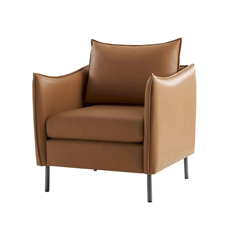 Christopher Modern Anti-scratch Fabric Armchair with Black Metal Legs Set of 2 by HULALA HOME