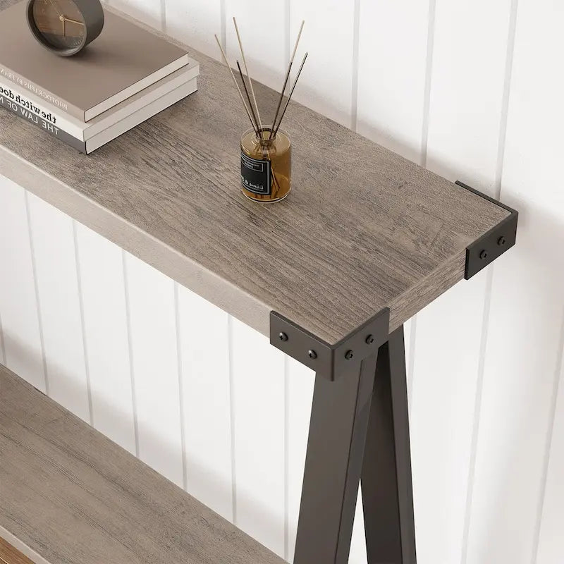 2-Tier Sofa Table, Entryway Table with Storage Shelf