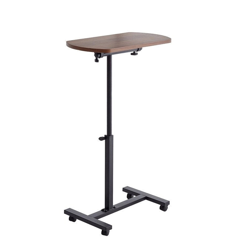 Mieres C-Shaped End Table, Couch Table with Metal Frame and Height Adjustable Mobile 360 Degree Flip Swivel Table