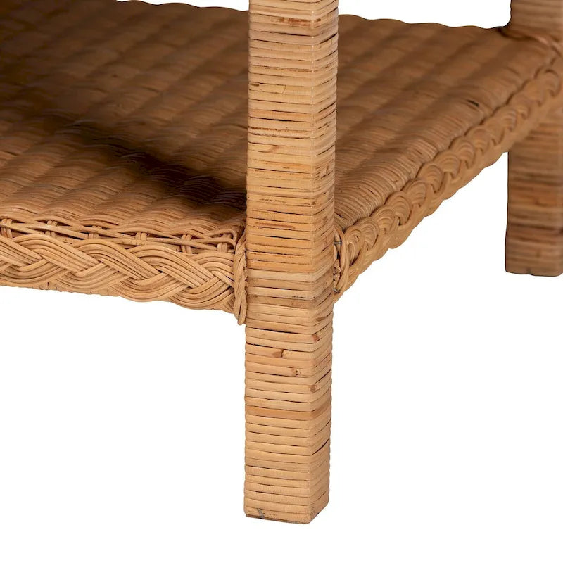 Braided Rattan Coffee Table - Light Honey - Rectangular