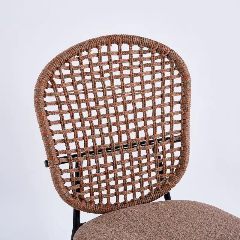 Set of 4 Upholstered Sennit Dining Chairs with Metal Legs