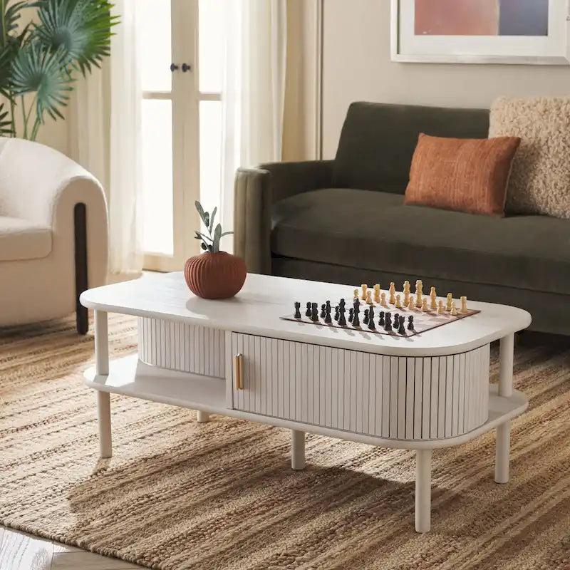 SAFAVIEH Home Tealla 2 Tambour Door Coffee Table - 43Wx22Dx17H